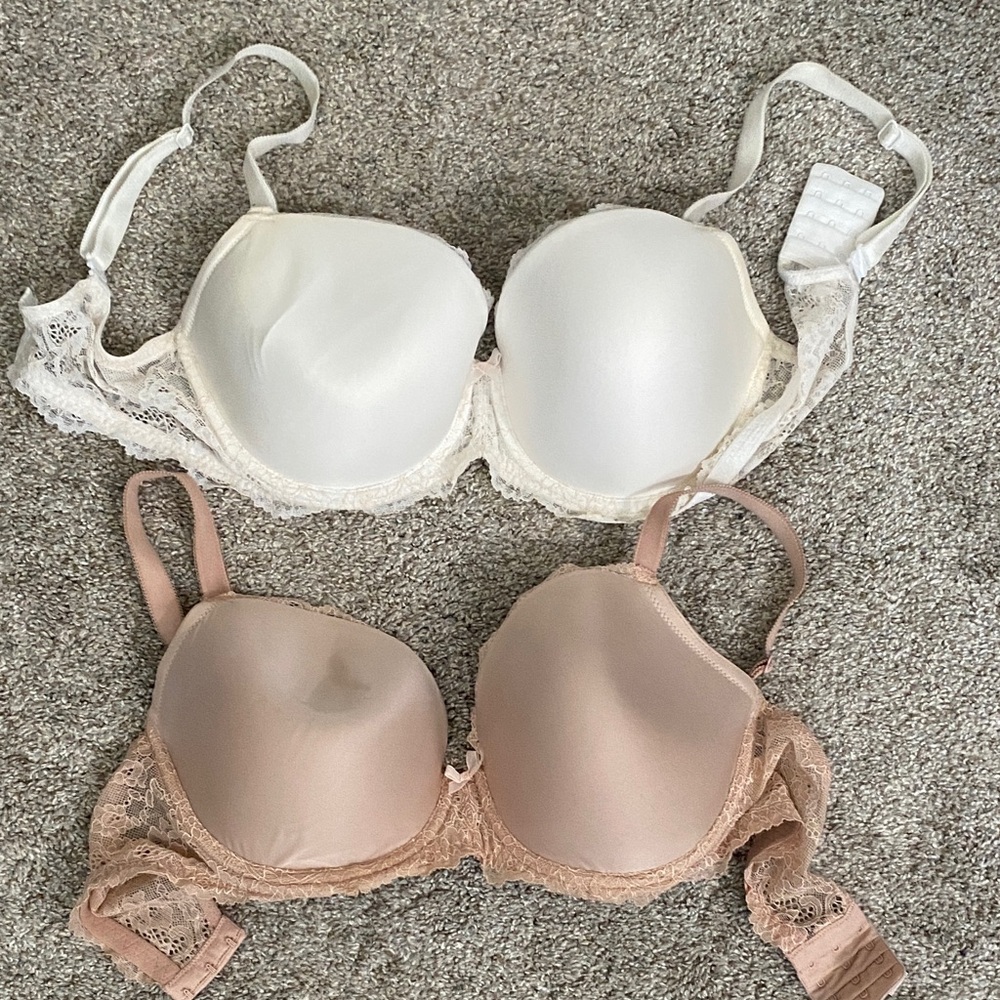 Accepting offers- Victoria's Secret Lace-Trim Bras in White and Nude